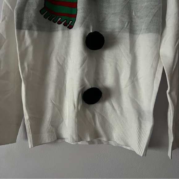 NWT MAD Engine Festive Snowman with Scarf Sweater Medium - Picture 3 of 10